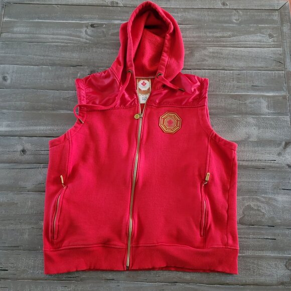 Hudsons Bay Company HBC Canadian Olympic Team Hooded Vest Men's Large Red